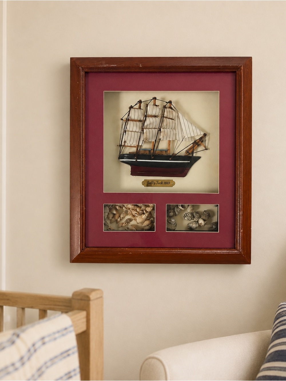 Cutty Sark 1869 3D Model Ship Wood Frame & Matted Wall Décor
